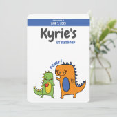 Dinosaur Birthday Invite, jurassic, trex BIRTHDAY Kaart (Staand voorkant)