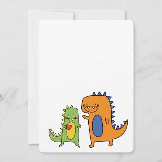 Dinosaur Birthday Invite, jurassic, trex BIRTHDAY Kaart (Achterkant)
