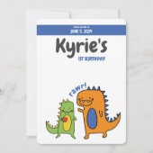 Dinosaur Birthday Invite, jurassic, trex BIRTHDAY Kaart (Voorkant)