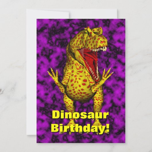 Dinosaur Birthday Invite Kaart (Voorkant)