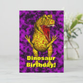 Dinosaur Birthday Invite Kaart (Staand voorkant)