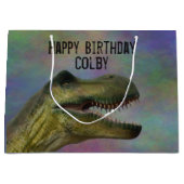 Dinosaur Birthday - Jurassic Tyrannosaurus Rex Groot Cadeauzakje (Voorkant)