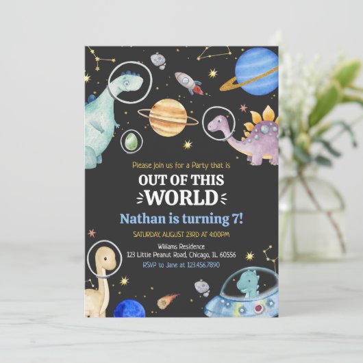 Dinosaur Birthday Kaart (Staand voorkant)