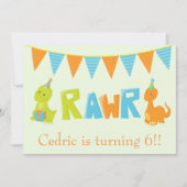 Dinosaur Birthday Kaart (Voorkant)