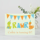 Dinosaur Birthday Kaart (Staand voorkant)