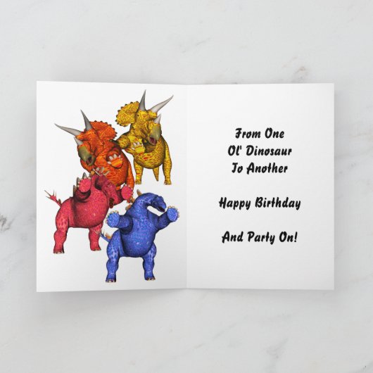 Dinosaur Birthday Kaart (Binnen)