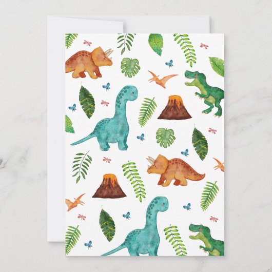 Dinosaur Birthday Kaart (Achterkant)