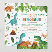 Dinosaur Birthday Kaart (Voorkant / Achterkant)