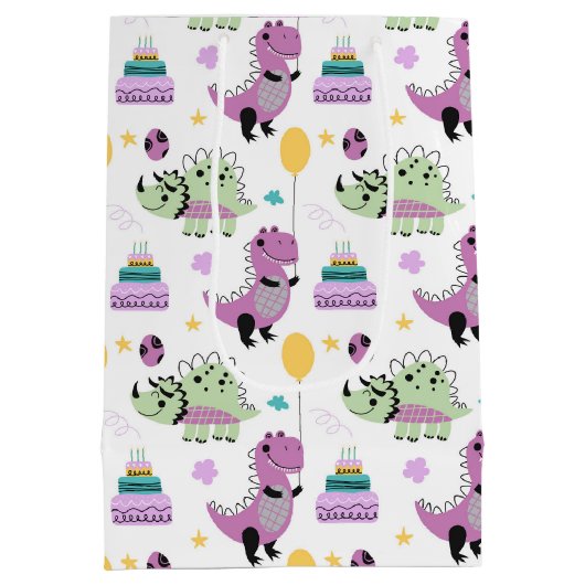 Dinosaur Birthday Medium Cadeauzakje (Achterkant)