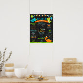 Dinosaur Birthday Milestone Sign Chalkboard Poster (Keuken)