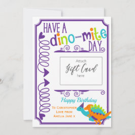Dinosaur Birthday Money Gift Kaart Holder