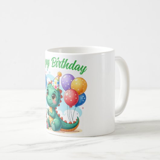 Dinosaur Birthday Mug Koffiemok (Voorkant rechts)