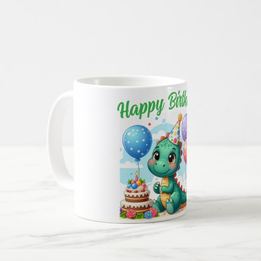 Dinosaur Birthday Mug Koffiemok (Voorkant links)