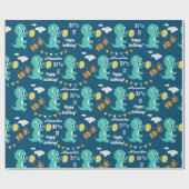Dinosaur Birthday Name Age Custom Cadeaupapier (Vlak)