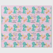 Dinosaur Birthday Name Age Custom Cadeaupapier (Vlak)