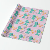 Dinosaur Birthday Name Age Custom Cadeaupapier (Uitgerold)