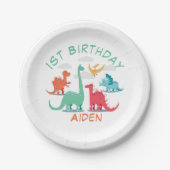 Dinosaur Birthday Name Papieren Bordje (Voorkant)