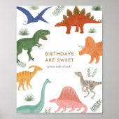 Dinosaur Birthday Neem een Treat Dessert Table Poster (Voorkant)