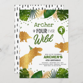 Dinosaur Birthday Noite four Ever Wild Dino Party Kaart