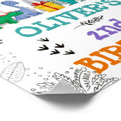 Dinosaur Birthday Oerwoud Leaves Party Welkom Poster (Hoek)
