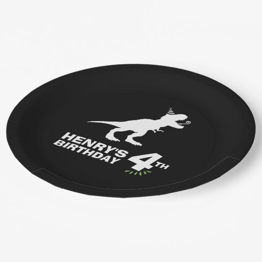 Dinosaur Birthday Paper Bord (Gekanteld)