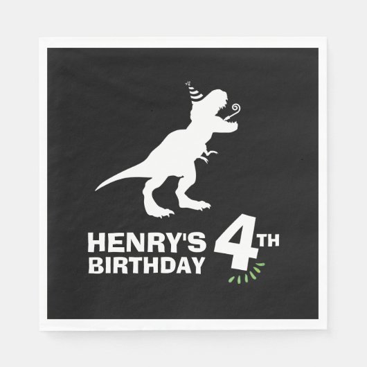 Dinosaur Birthday Paper Napkins Servet (Voorkant)