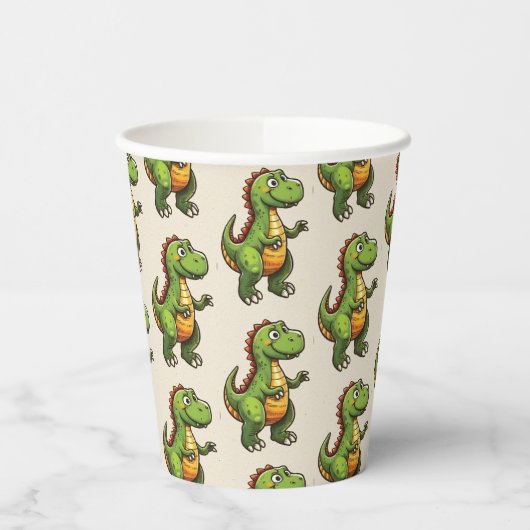 Dinosaur Birthday Papieren Bekers (Links)