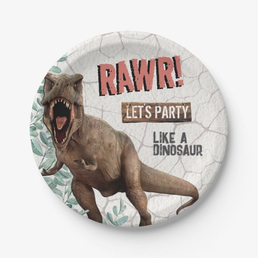 Dinosaur Birthday Papieren Bordje (Voorkant)