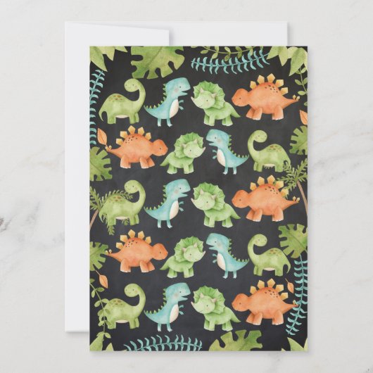 Dinosaur Birthday Parade Kaart (Achterkant)