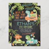 Dinosaur Birthday Parade Kaart (Voorkant / Achterkant)