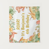 Dinosaur Birthday Party Backdrop Dino Kinder banne Wandkleed (Voorkant)