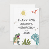 Dinosaur Birthday Party Bedankkaart (Voorkant / Achterkant)