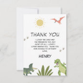 Dinosaur Birthday Party Bedankkaart (Voorkant)