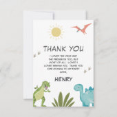 Dinosaur Birthday Party Bedankkaart (Voorkant)