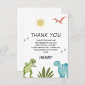 Dinosaur Birthday Party Bedankkaart (Voorkant / Achterkant)