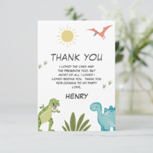 Dinosaur Birthday Party Bedankkaart