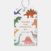Dinosaur Birthday Party Bedankt voor Stomping door Cadeaulabel (Voorkant)
