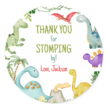 Dinosaur Birthday Party Bedankt voor Stomping door
