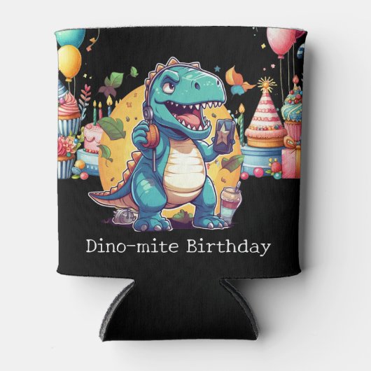 Dinosaur Birthday Party Blikjeskoeler (Voorkant)