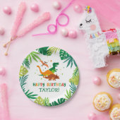 Dinosaur Birthday Party Borden Papieren Bordje (Feest)