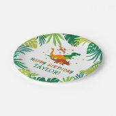 Dinosaur Birthday Party Borden Papieren Bordje (Gekanteld)