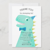 Dinosaur Birthday Party Boy's Bedankkaart (Voorkant)