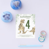 Dinosaur Birthday Party Budget Invitation Flyer (Enkel)