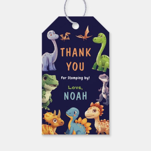 Dinosaur Birthday Party Cadeaulabel (Voorkant)