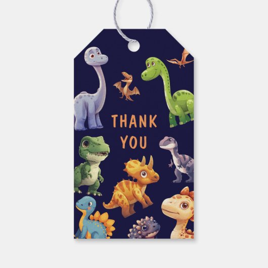 Dinosaur Birthday Party Cadeaulabel (Achterkant)