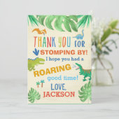 Dinosaur Birthday Party Dank u wel kaarten (Staand voorkant)