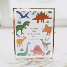 Dinosaur Birthday Party Favors Sign Poster