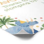 Dinosaur Birthday Party Favors Sign Poster (Hoek)