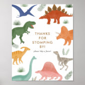 Dinosaur Birthday Party Favors Sign Poster (Voorkant)
