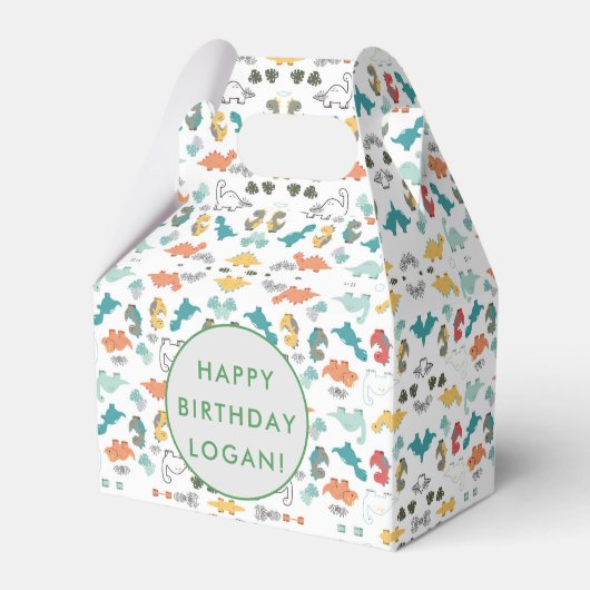 Dinosaur Birthday Party Foto Bedankdoosjes (Voorkant Zijde)